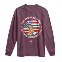 Charlie Kirk Memorial Long Sleeve Shirt Retro American Flag - Wonder Print Shop