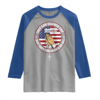 Charlie Kirk Memorial Raglan Shirt Retro American Flag - Wonder Print Shop