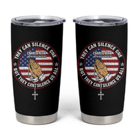 Charlie Kirk Memorial Tumbler Cup Retro American Flag - Wonder Print Shop