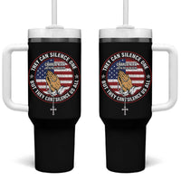 Charlie Kirk Memorial Tumbler With Handle Retro American Flag - Wonder Print Shop