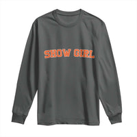 Showgirl Long Sleeve Shirt Retro Vintage Varsity Sports Orange Text - Wonder Print Shop