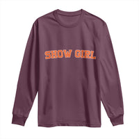 Showgirl Long Sleeve Shirt Retro Vintage Varsity Sports Orange Text - Wonder Print Shop