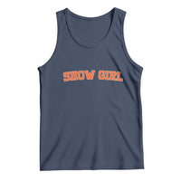 Showgirl Tank Top Retro Vintage Varsity Sports Orange Text - Wonder Print Shop