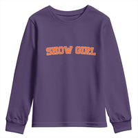 Showgirl Youth Sweatshirt Retro Vintage Varsity Sports Orange Text - Wonder Print Shop