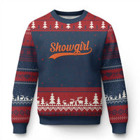 Showgirl Ugly Christmas Sweater Varsity Script Vintage Sports Jersey Style - Wonder Print Shop