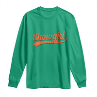 Showgirl Long Sleeve Shirt Varsity Script Vintage Sports Jersey Style - Wonder Print Shop