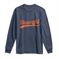 Showgirl Long Sleeve Shirt Varsity Script Vintage Sports Jersey Style - Wonder Print Shop