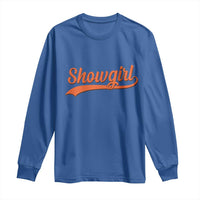 Showgirl Long Sleeve Shirt Varsity Script Vintage Sports Jersey Style - Wonder Print Shop