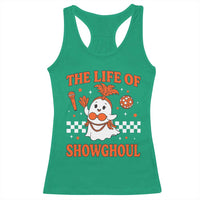 Funny Halloween Costume Showgirl Racerback Tank Top The Life of A Showghoul Cute Ghost - Wonder Print Shop