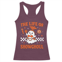 Funny Halloween Costume Showgirl Racerback Tank Top The Life of A Showghoul Cute Ghost - Wonder Print Shop