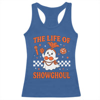 Funny Halloween Costume Showgirl Racerback Tank Top The Life of A Showghoul Cute Ghost - Wonder Print Shop