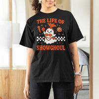 Funny Halloween Costume Showgirl T Shirt For Women The Life of A Showghoul Cute Ghost - Wonder Print Shop