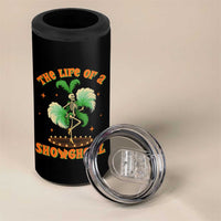 Funny Halloween Costume Showgirl 4 in 1 Can Cooler Tumbler The Life of A Showghoul Slay Skeleton Girl - Wonder Print Shop