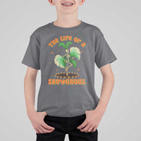 Funny Halloween Costume Showgirl T Shirt For Kid The Life of A Showghoul Slay Skeleton Girl - Wonder Print Shop