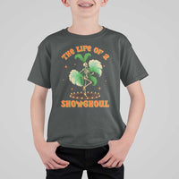 Funny Halloween Costume Showgirl T Shirt For Kid The Life of A Showghoul Slay Skeleton Girl - Wonder Print Shop