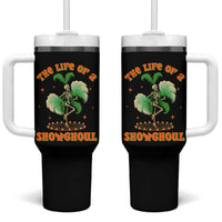Funny Halloween Costume Showgirl Tumbler With Handle The Life of A Showghoul Slay Skeleton Girl - Wonder Print Shop