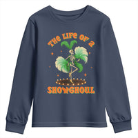 Funny Halloween Costume Showgirl Youth Sweatshirt The Life of A Showghoul Slay Skeleton Girl - Wonder Print Shop