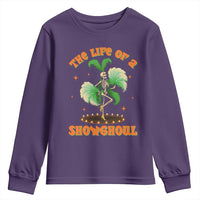 Funny Halloween Costume Showgirl Youth Sweatshirt The Life of A Showghoul Slay Skeleton Girl - Wonder Print Shop