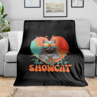 The Life Of A Showcat Throw Blanket Funny Cat Showgirl Era Heart Shape - Wonder Print Shop