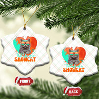 The Life Of A Showcat Ceramic Ornament Funny Cat Showgirl Era Heart Shape - Wonder Print Shop