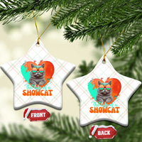 The Life Of A Showcat Ceramic Ornament Funny Cat Showgirl Era Heart Shape - Wonder Print Shop