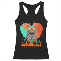 The Life Of A Showcat Racerback Tank Top Funny Cat Showgirl Era Heart Shape - Wonder Print Shop