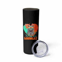 The Life Of A Showcat Skinny Tumbler Funny Cat Showgirl Era Heart Shape - Wonder Print Shop