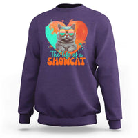 The Life Of A Showcat Sweatshirt Funny Cat Showgirl Era Heart Shape - Wonder Print Shop