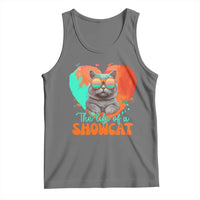 The Life Of A Showcat Tank Top Funny Cat Showgirl Era Heart Shape - Wonder Print Shop