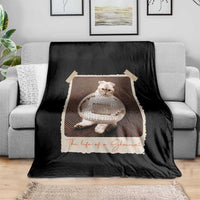 The Life Of A Showcat Throw Blanket Funny Vintage Photo Cat Era - Wonder Print Shop