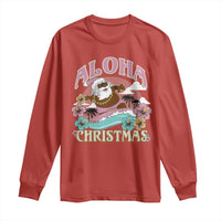 Hawaii Christmas Long Sleeve Shirt Retro African American Surfing Santa With Tattoos Aloha Christmas