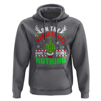 Funny Xmas Hoodie On The List Of Naughty And I Regret Nothing Christmas