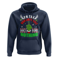 Funny Xmas Hoodie On The List Of Naughty And I Regret Nothing Christmas