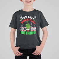 Funny Xmas T Shirt For Kid On The List Of Naughty And I Regret Nothing Christmas - Wonder Print Shop