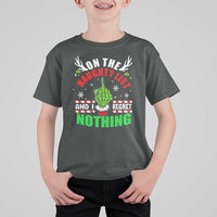 Funny Xmas T Shirt For Kid On The List Of Naughty And I Regret Nothing Christmas - Wonder Print Shop