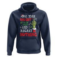 Funny Christmas Hoodie On The List Of Naughty And I Regret Nothing Xmas
