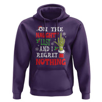 Funny Christmas Hoodie On The List Of Naughty And I Regret Nothing Xmas