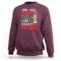 Funny Christmas Sweatshirt On The List Of Naughty And I Regret Nothing Xmas - Wonder Print Shop