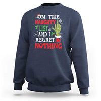 Funny Christmas Sweatshirt On The List Of Naughty And I Regret Nothing Xmas - Wonder Print Shop