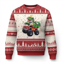 Dinosaur Monster Truck Ugly Christmas Sweater - Wonder Print Shop