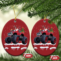 Xmas Santa Monster Truck Christmas Ornament American Offroad Xmas Boys Kids Toddler Youth - Wonder Print Shop