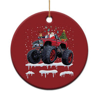 Xmas Santa Monster Truck Christmas Ornament American Offroad Xmas Boys Kids Toddler Youth - Wonder Print Shop