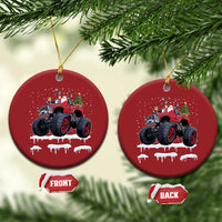 Xmas Santa Monster Truck Christmas Ornament American Offroad Xmas Boys Kids Toddler Youth - Wonder Print Shop