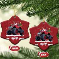 Xmas Santa Monster Truck Christmas Ornament American Offroad Xmas Boys Kids Toddler Youth - Wonder Print Shop