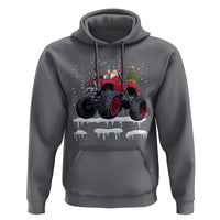 Christmas Santa Monster Truck Hoodie American Offroad Xmas Boys Kids Toddler Youth