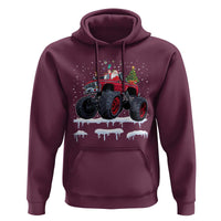 Christmas Santa Monster Truck Hoodie American Offroad Xmas Boys Kids Toddler Youth