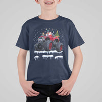 Christmas Santa Monster Truck T Shirt For Kid American Offroad Xmas Boys Kids Toddler Youth - Wonder Print Shop