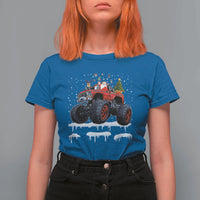 Christmas Santa Monster Truck T Shirt For Women American Offroad Xmas Boys Kids Toddler Youth - Wonder Print Shop
