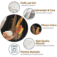 Thanksgiving Throw Blanket Peace Sign Turkey Hand Cool Thanksgiving Hippie - Wonder Print Shop