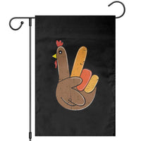 Thanksgiving Garden Flag Peace Sign Turkey Hand Cool Thanksgiving Hippie - Wonder Print Shop